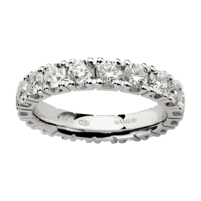 Fedina oro bianco 18K con diamanti da 2.55 a 3.00 ct