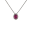 Ciondolo in oro bianco 18K con diamanti pavè con rubino centrale da 0.29 a 1.25 ct