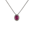 Ciondolo in oro bianco 18K con diamanti pavè con rubino centrale da 0.29 a 1.25 ct