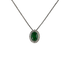 Ciondolo in oro bianco 18K con diamanti pavè con smeraldo centrale da 0.34 a 0.90 ct