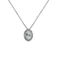 Ciondolo in oro bianco 18K con diamanti pavè con acquamarina centrale da 0.35 a 1.64 ct