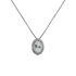 Ciondolo in oro bianco 18K con diamanti pavè con acquamarina centrale da 0.35 a 1.64 ct