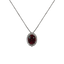 Ciondolo in oro bianco 18K con diamanti pavè con rubino centrale da 0.35 a 1.64 ct