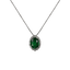 Ciondolo in oro bianco 18K con diamanti pavè con smeraldo centrale da 0.40 a 1.29 ct