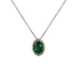 Ciondolo in oro bianco 18K con diamanti pavè con smeraldo centrale da 0.40 a 1.29 ct