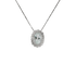 Ciondolo in oro bianco 18K con diamanti pavè con acquamarina centrale da 0.40 a 1.40 ct