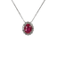 Ciondolo in oro bianco 18K con diamanti pavè con rubino centrale da 0.40 a 1.75 ct
