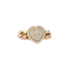 Anello Groumette Oro Rosa 18K con Diamanti a cuore