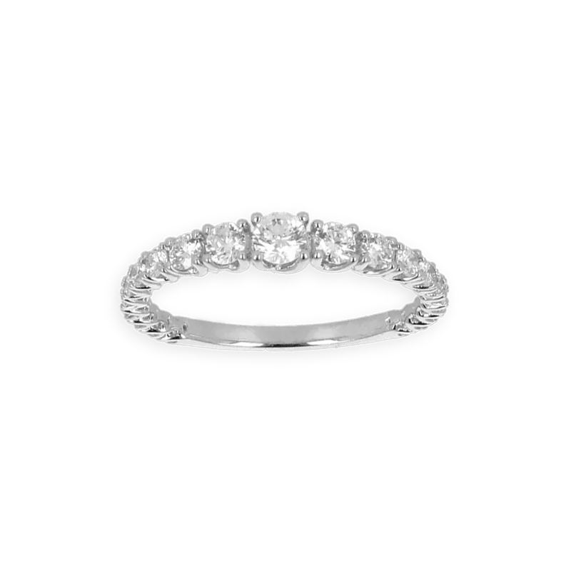 Anello Degradè in Oro Bianco 18K con Diamanti da 0.71 a 3.32 ct