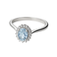 Anello acquamarina con diamanti e oro bianco 18K