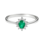 Anello smeraldo con diamanti e oro bianco 18K