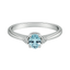 Anello acquamarina oval con diamanti e oro bianco 18K