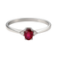 Anello rubino oval con diamanti e oro bianco 18K