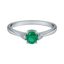 Anello smeraldo oval con diamanti e oro bianco 18K