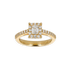 Anello Oro Giallo 18K con Diamanti Round e Emerald Cut