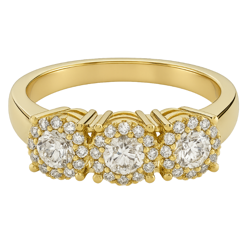 Anello trilogy mirage oro giallo 18K con diamanti da 0.26 a 0.95 ct