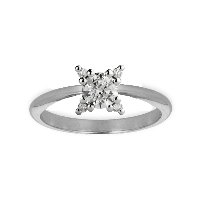 Anello oro bianco 18K con diamanti da 0.30 a 0.79 ct