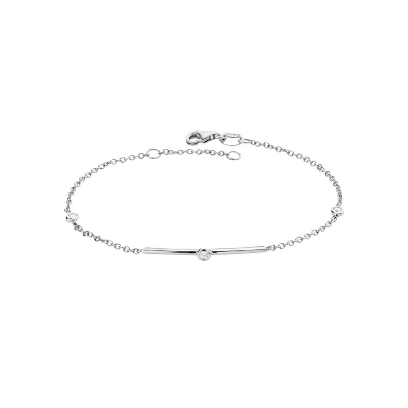 Bracciale Semirigido Oro Bianco 18K con Diamanti