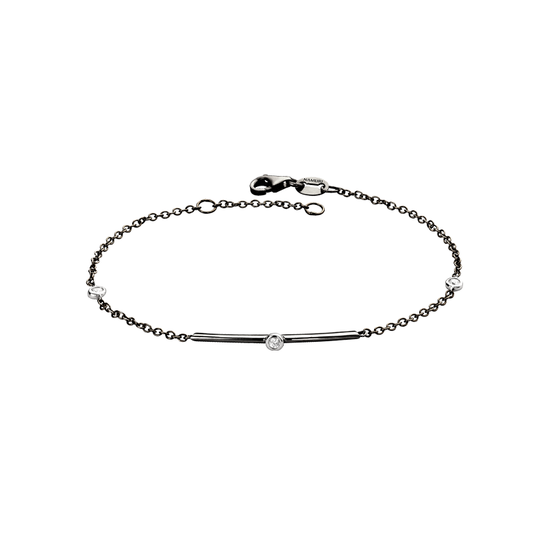 Bracciale Semirigido Oro brunito 18K con Diamanti