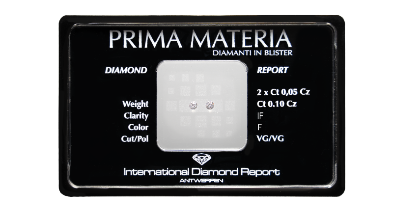 2 diamanti in blister F - IF da 0.04 a 0.50 ct