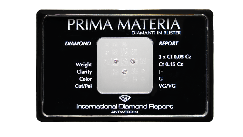 3 diamanti in blister G - IF da 0.06 a 0.75 ct