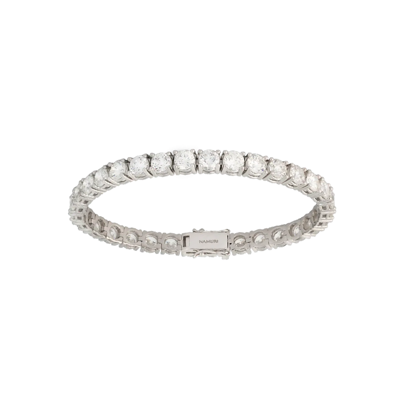 Bracciale a filo oro bianco 18K con diamanti da 7.50 a 16.30 ct