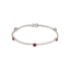 Bracciale oro bianco 18K con diamanti con spot rubini ovali