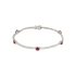 Bracciale oro bianco 18K con diamanti con spot rubini ovali