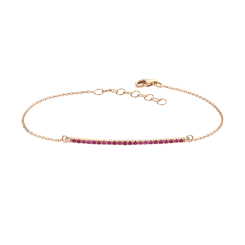 Bracciale Oro Rosa 18K con Rubini