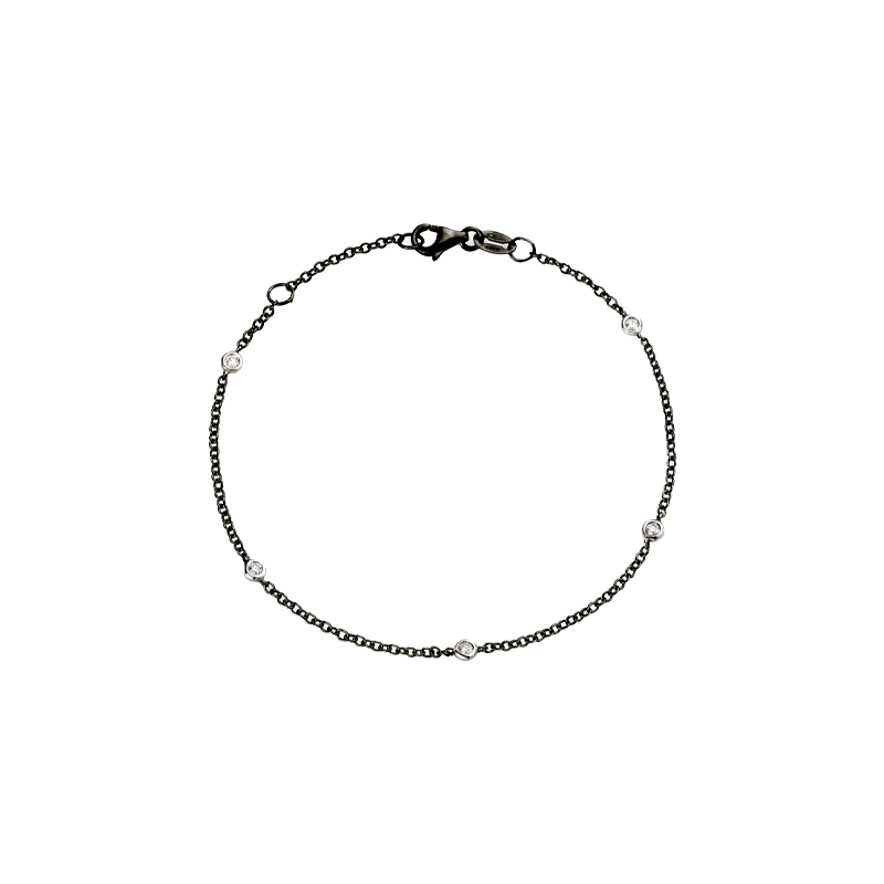 Bracciale oro brunito 18K con diamanti