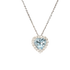 Pendente oro bianco 18K con diamanti acquamarina taglio cuore