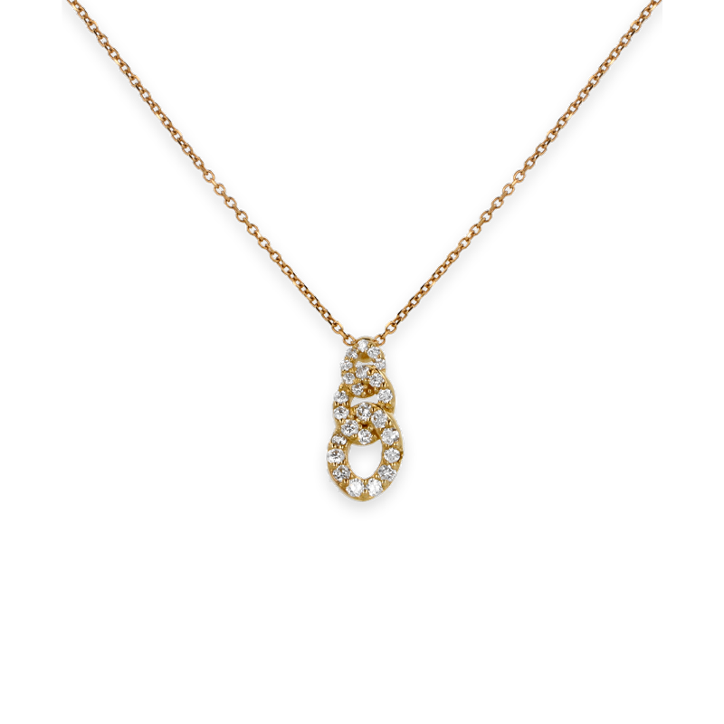 Ciondolo oro giallo 18K con diamanti groumette