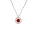 Ciondolo oro bianco 18K con rubino round