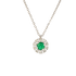 Ciondolo oro bianco 18K con smeraldo round