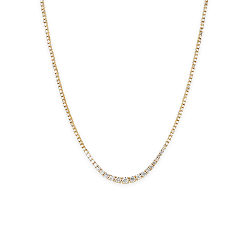 Collana Degradè in Oro Giallo 18K con Diamanti da 4.95 a 10.90 ct