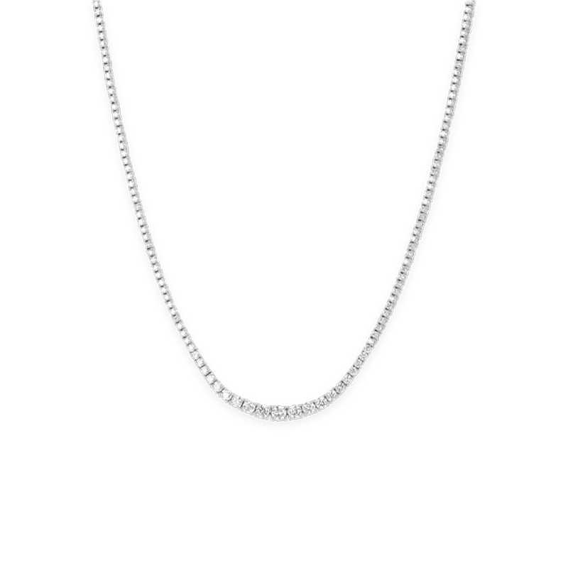 Collana Degradè in Oro Bianco 18K con Diamanti da 4.95 a 10.90 ct