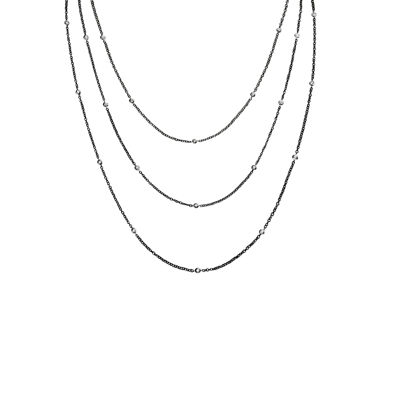 Collana oro brunito 18K con diamanti da 0.18 a 0.26 ct