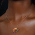 Ciondolo oro rosa 18K cerchio rainbow con zaffiri multicolore
