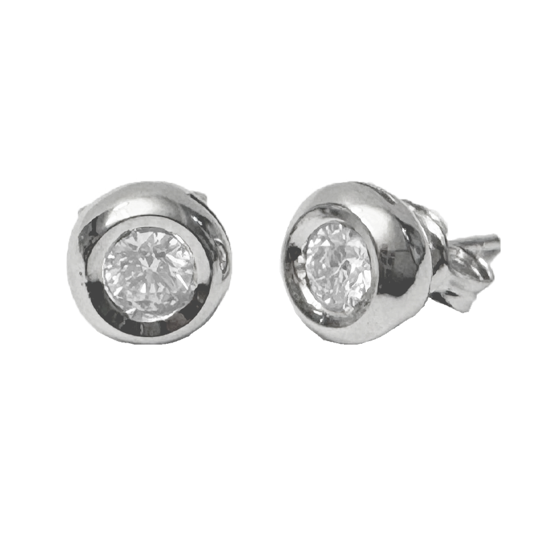 Orecchini luce cipollina oro bianco 18K con BT 0.04 a 0.40 ct