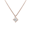 Pendente punto luce griffe quadrato oro rosa 18K con diamanti da 0.02 a 0.20 ct