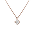 Pendente punto luce griffe quadrato oro rosa 18K con diamanti da 0.02 a 0.20 ct