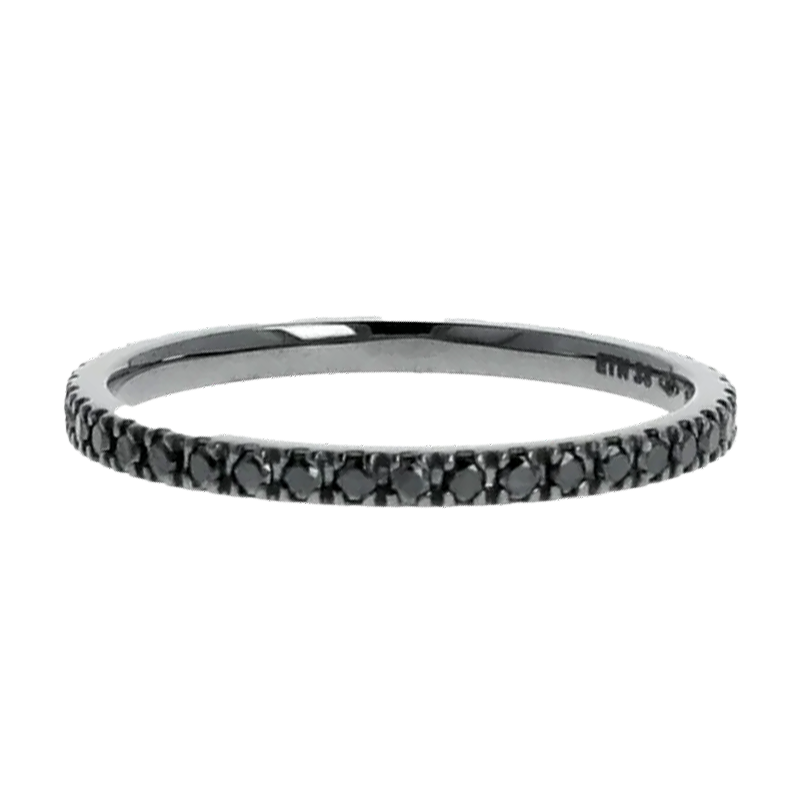 Fedina Oro Brunito 18K con Diamanti Neri
