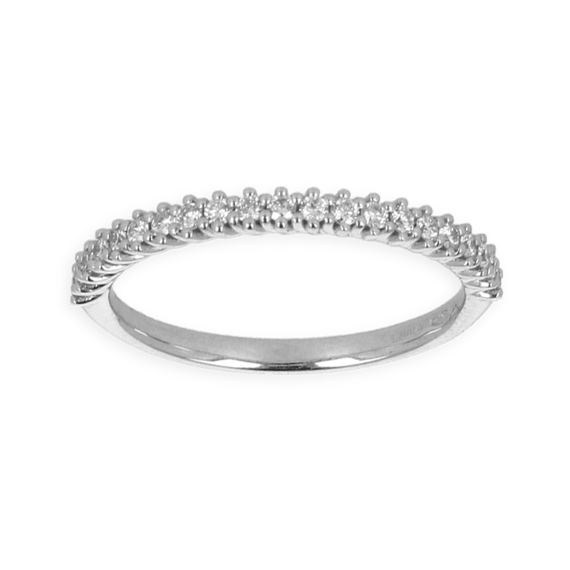 Fedina mezza veretta in Oro Bianco 18K con Diamanti da 0.25-1.15 ct