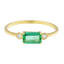 Anello oro giallo 18K con smeraldo emerald e diamanti laterali