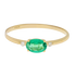 Anello oro giallo 18K con smeraldo oval e diamanti laterali