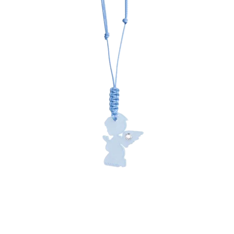 Ciondolo “Angioletto” Blu con Diamante Incastonato