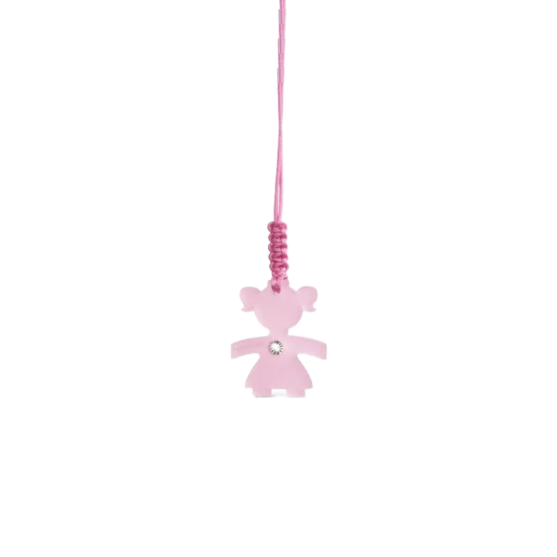 Ciondolo “Bimba” Rosa con Diamante Incastonato