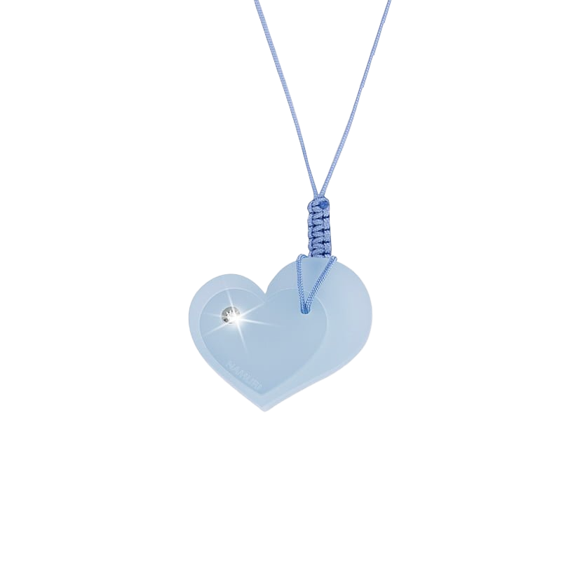 Ciondolo “Cuore” Blu con Diamante Incastonato