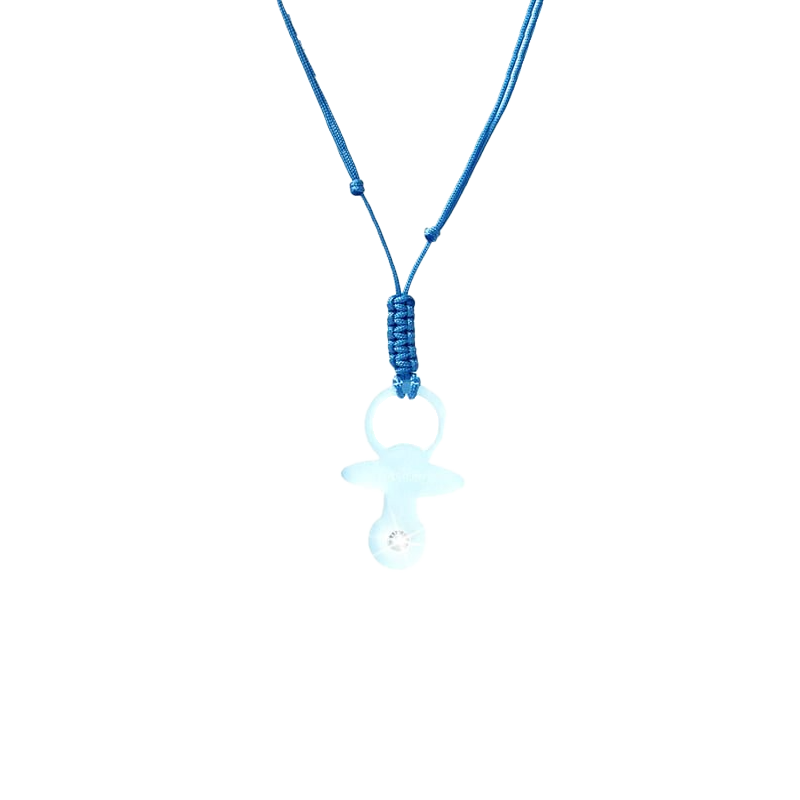 Ciondolo “Ciuccio” Blu con Diamante Incastonato
