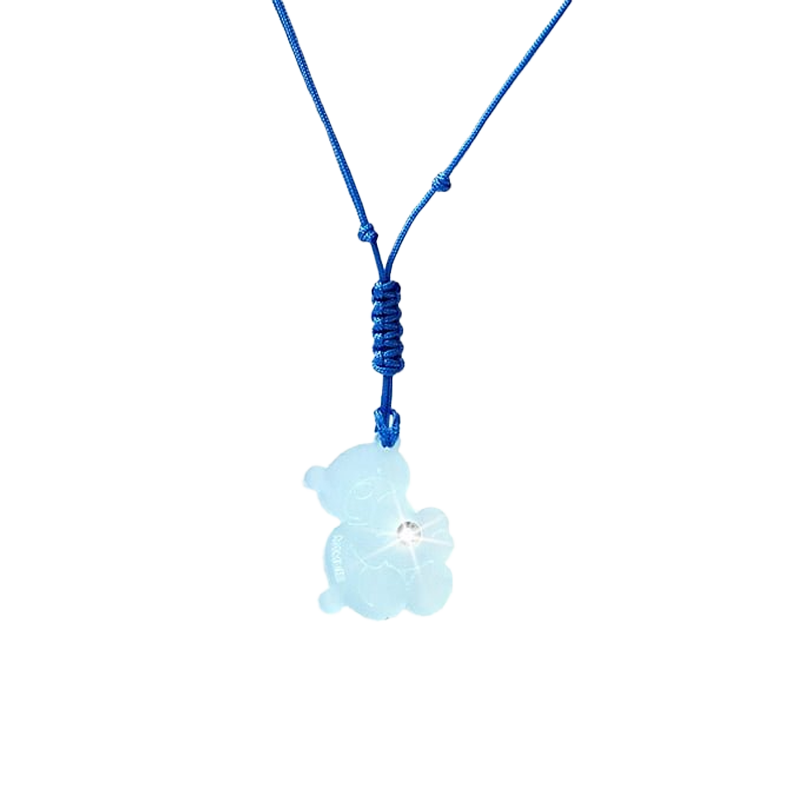 Ciondolo “Orsetto” Blu con Diamante Incastonato